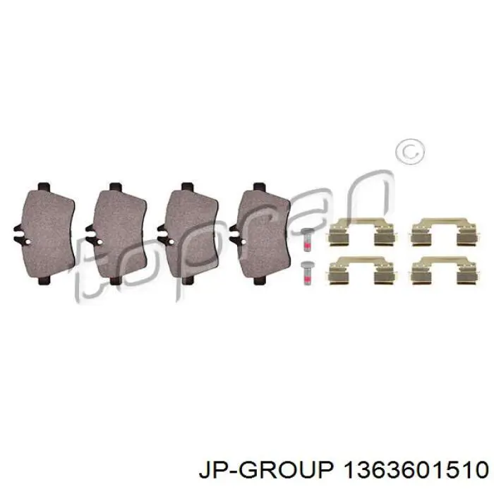 Купити 1363601510 JP Group Колодки гальмівні передні, дискові