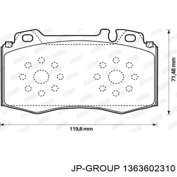 Гальмівні колодки JP Group 1363602310 ціна, від 19.21 USD