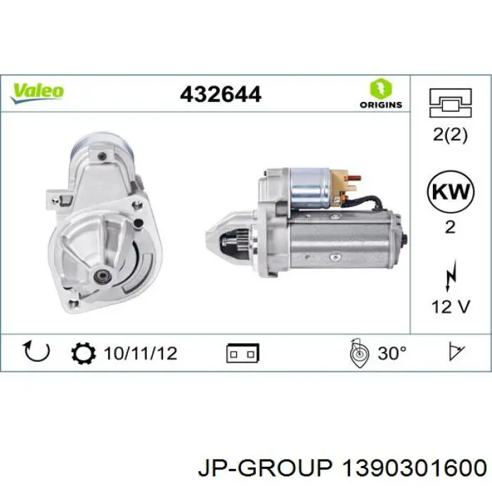 Стартер 1390301600 JP Group