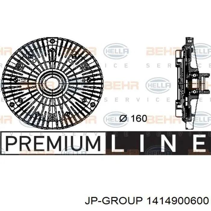 Вискомуфта вентилятора 1414900600 JP Group