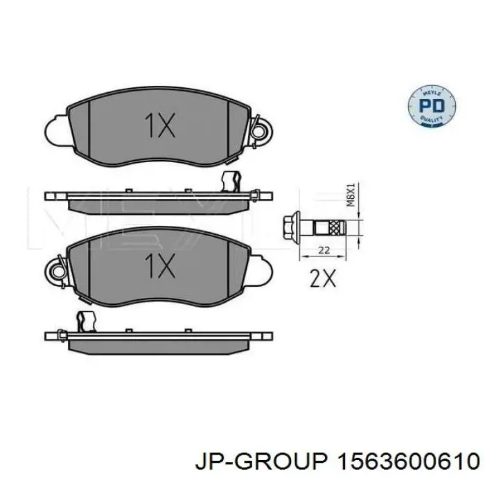 Гальмівні колодки JP Group 1563600610 ціна, від 18.48 USD