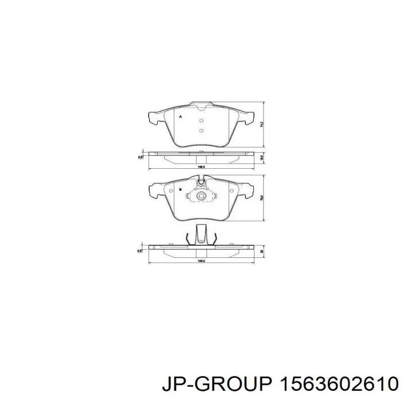 Гальмівні колодки JP Group 1563602610 ціна, від 20.25 USD
