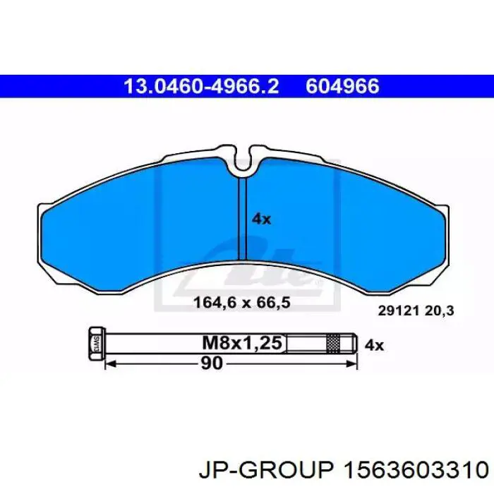 Купити 1563603310 JP Group Колодки гальмівні передні, дискові
