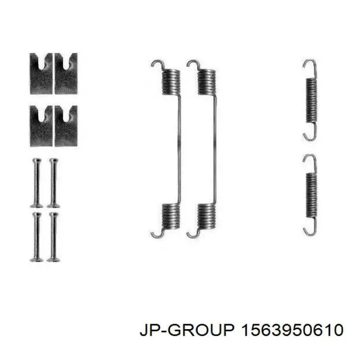 Монтажний комплект задніх барабанних колодок JP Group 1563950610 ціна, від 3.69 USD