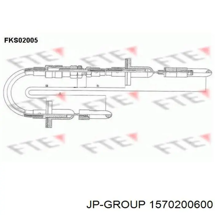 Трос зчеплення 1570200600 JP Group