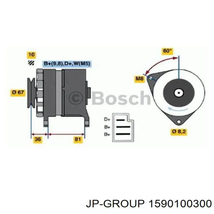 Генератор 1590100300 JP Group