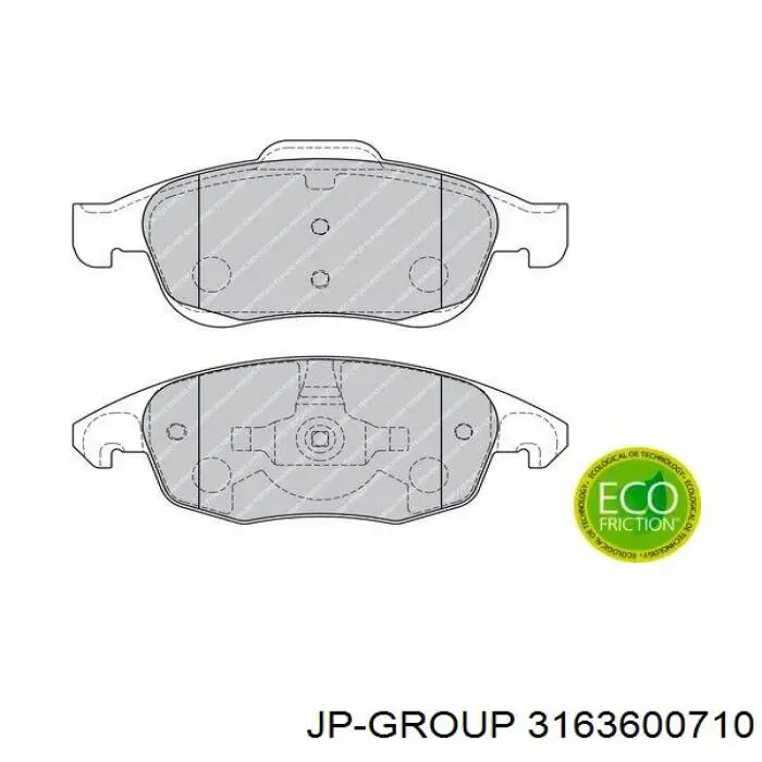 Передні тормозні колодки 3163600710 JP Group