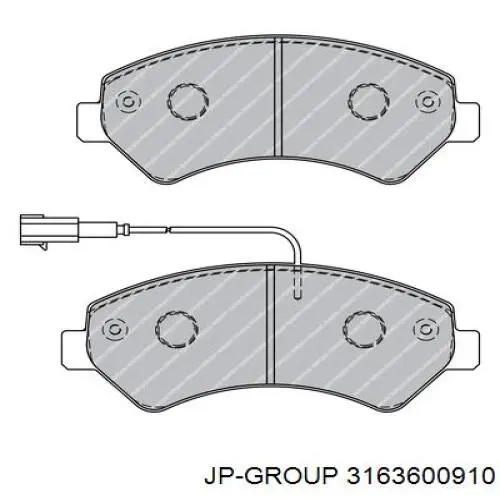Купити 3163600910 JP Group Колодки гальмівні передні, дискові