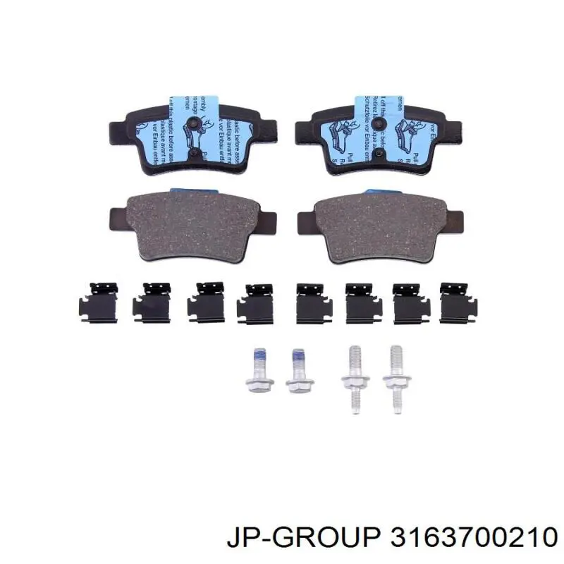 3163700210 JP Group Колодки гальмівні задні, дискові