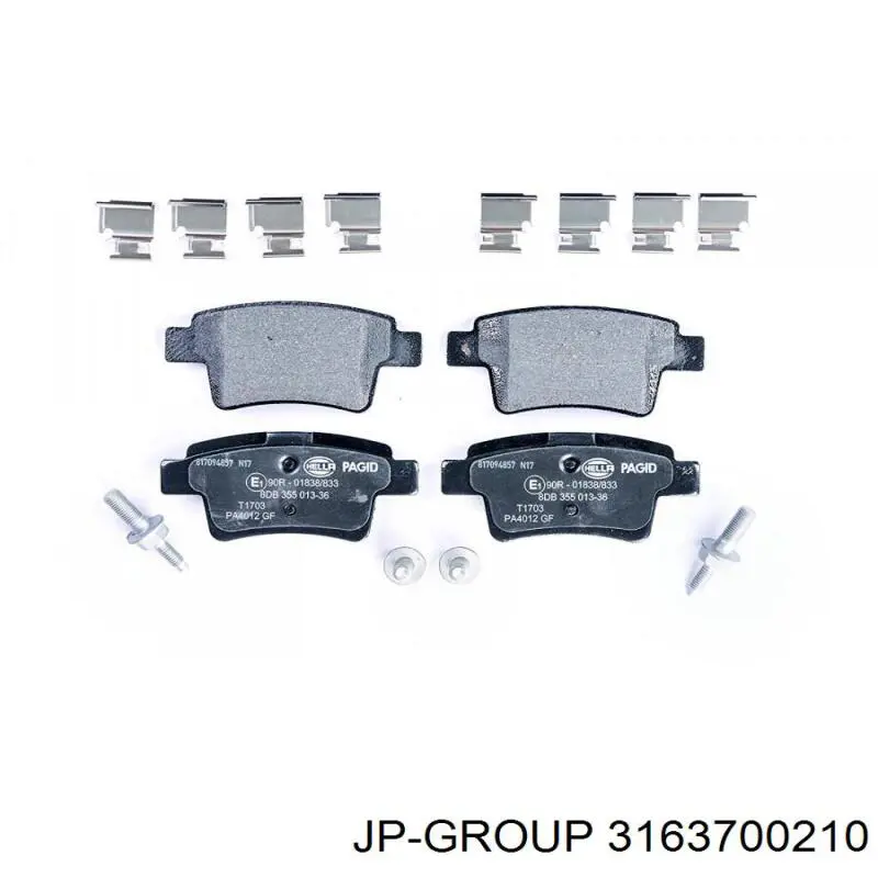 Задні гальмівні колодки JP Group 3163700210 ціна, від 13.83 USD