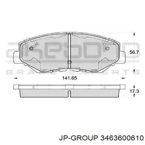 Колодки гальмівні передні, дискові 3463600610 JP Group