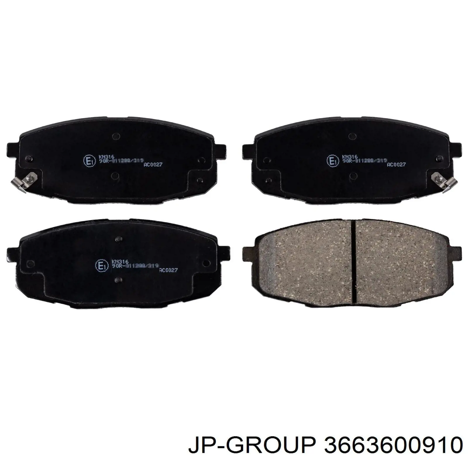 Купити 3663600910 JP Group Колодки гальмівні передні, дискові