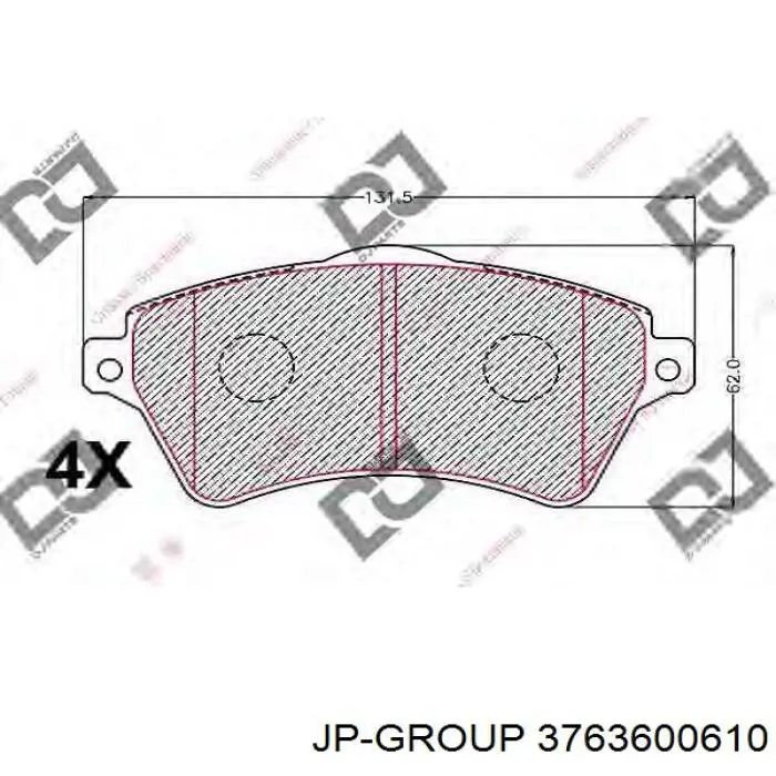 Гальмівні колодки JP Group 3763600610 ціна, від 18.95 USD