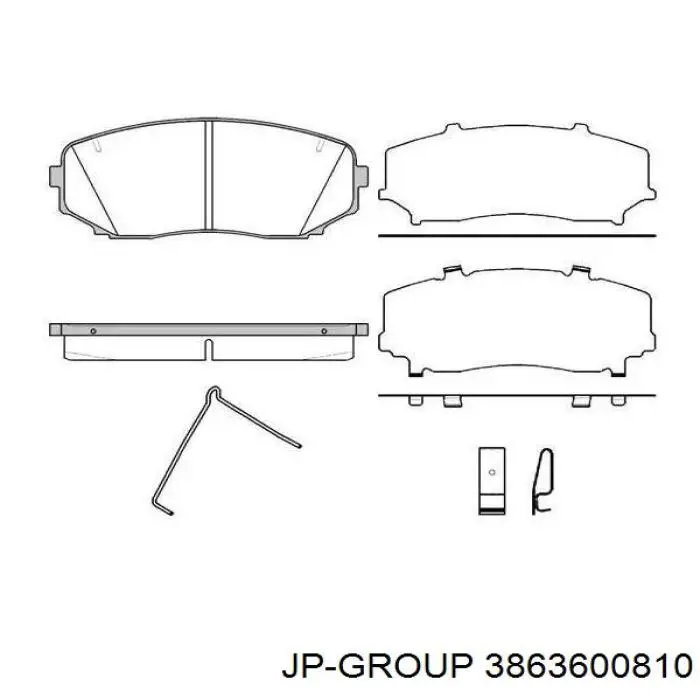 Гальмівні колодки JP Group 3863600810 ціна, від 17.61 USD