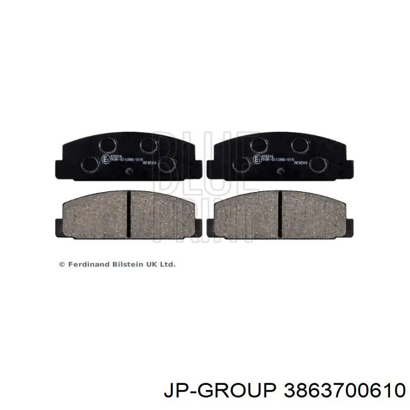 Задні гальмівні колодки JP Group 3863700610 ціна, від 11.26 USD