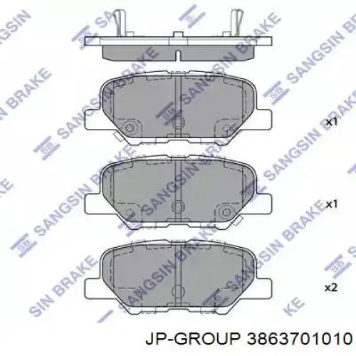 Задні гальмівні колодки JP Group 3863701010 ціна, від 14.62 USD