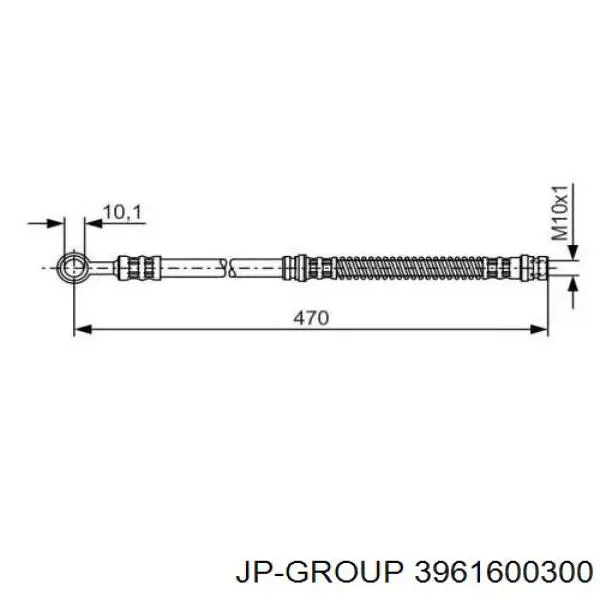 Шланг гальмівний передній JP Group 3961600300 ціна, від 6.18 USD