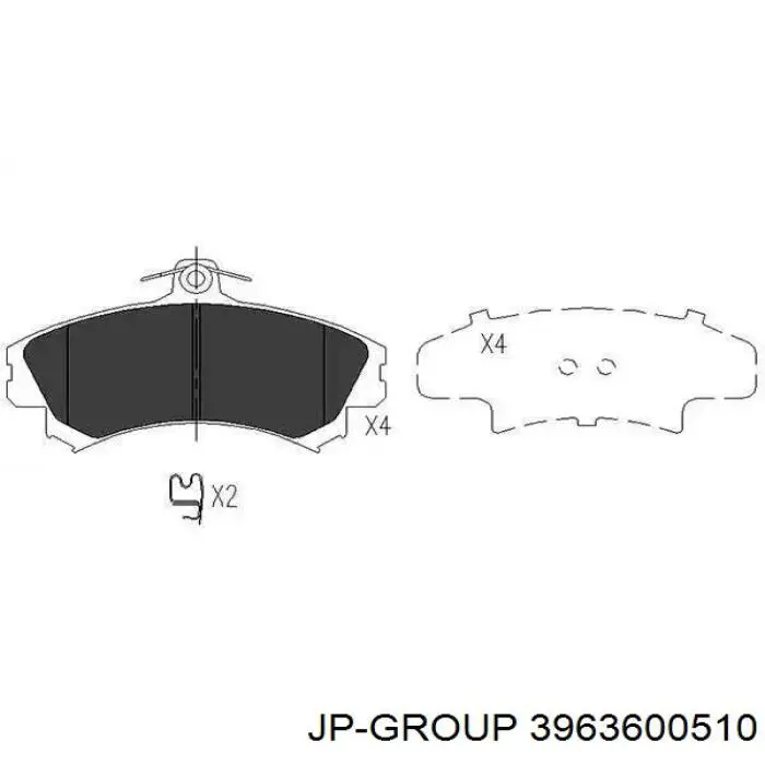 Купити 3963600510 JP Group Колодки гальмівні передні, дискові