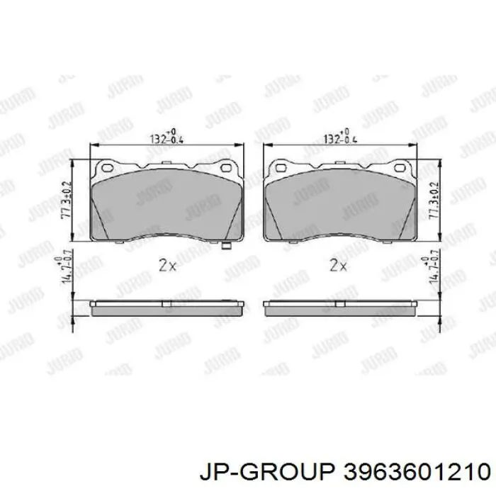Гальмівні колодки JP Group 3963601210 ціна, від 20.90 USD