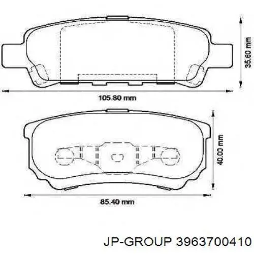 Купити 3963700410 JP Group Задні колодки