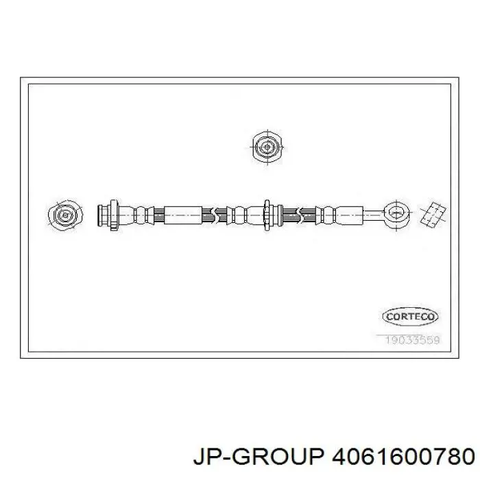 4061600780 JP Group Шланг гальмівний передній, правий