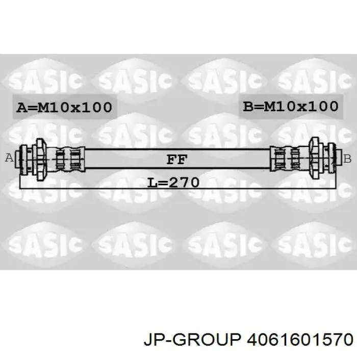 Шланг гальмівний передній, лівий 4061601570 JP Group