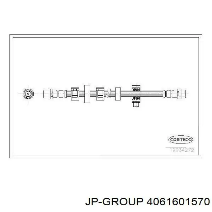 Шланг гальмівний передній, лівий JP Group 4061601570