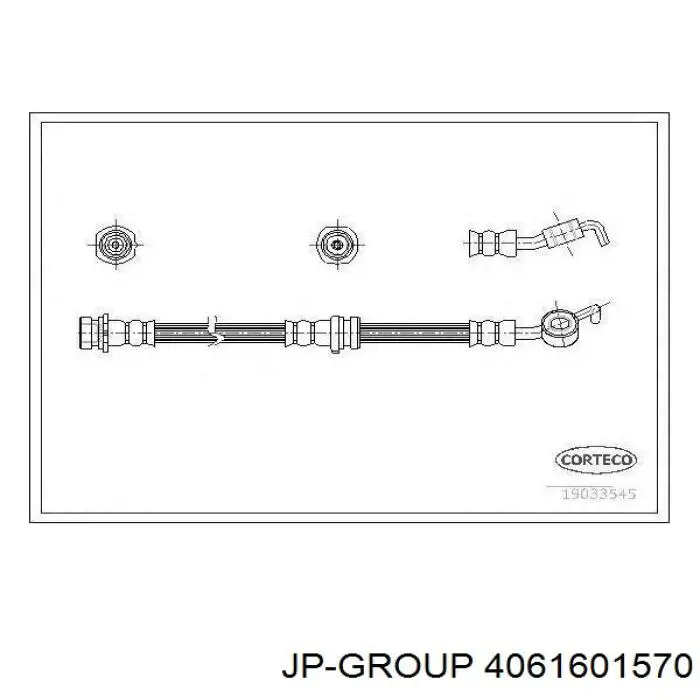 Купити 4061601570 JP Group Шланг гальмівний передній, лівий