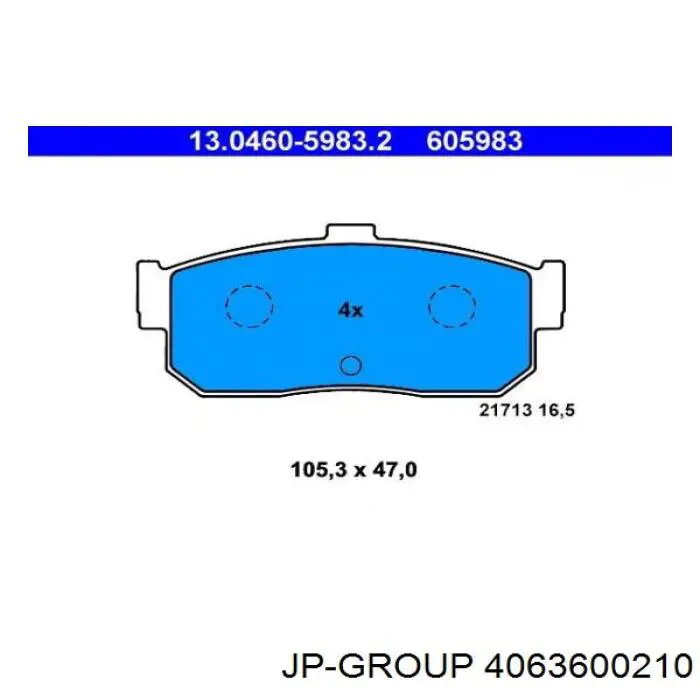 Тормозні колодки JP Group 4063600210