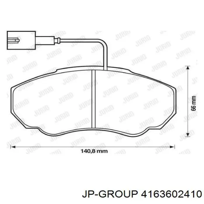Купити 4163602410 JP Group Колодки гальмівні передні, дискові