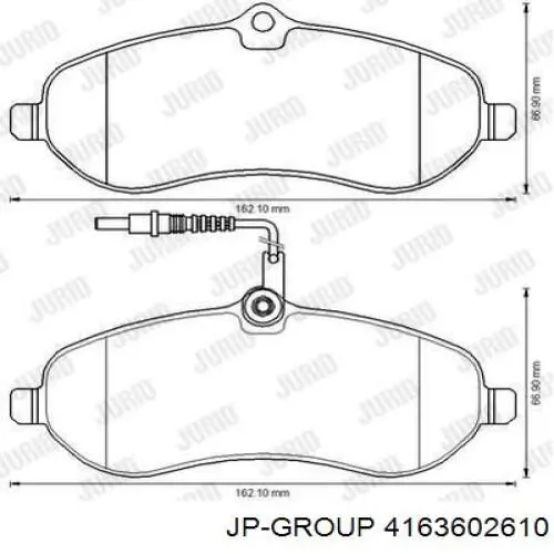 Купити 4163602610 JP Group Колодки гальмівні передні, дискові