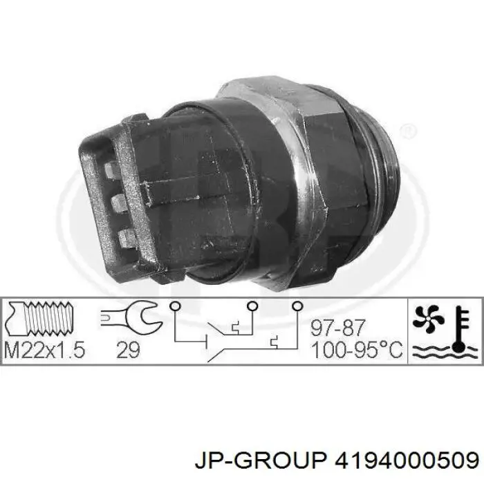 Датчик температури радіатора JP Group 4194000509 ціна, від 9.86 USD