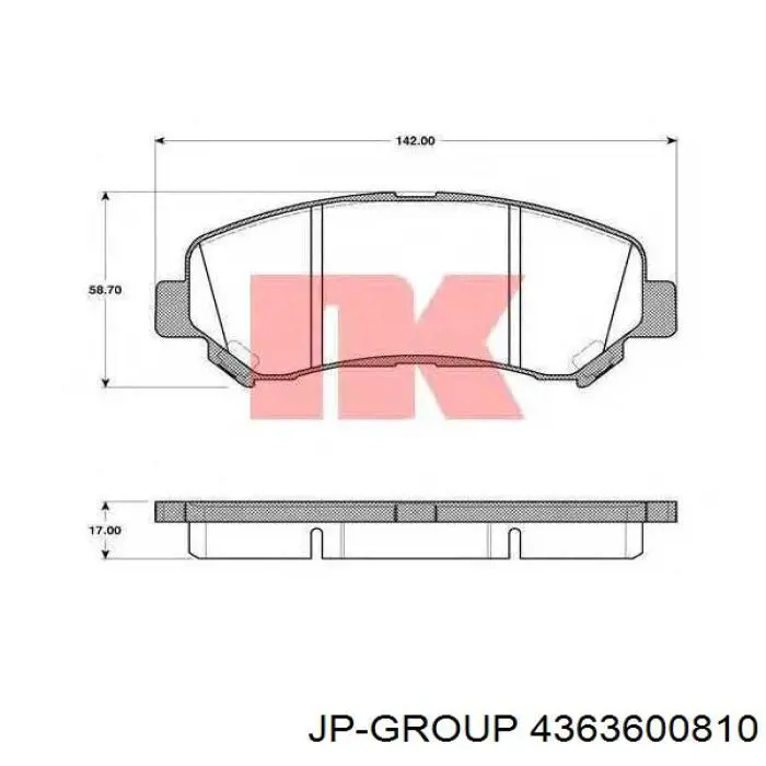 Купити 4363600810 JP Group Колодки гальмівні передні, дискові