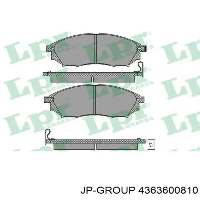 Гальмівні колодки JP Group 4363600810 ціна, від 18.37 USD