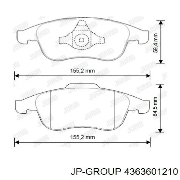 Купити 4363601210 JP Group Колодки гальмівні передні, дискові