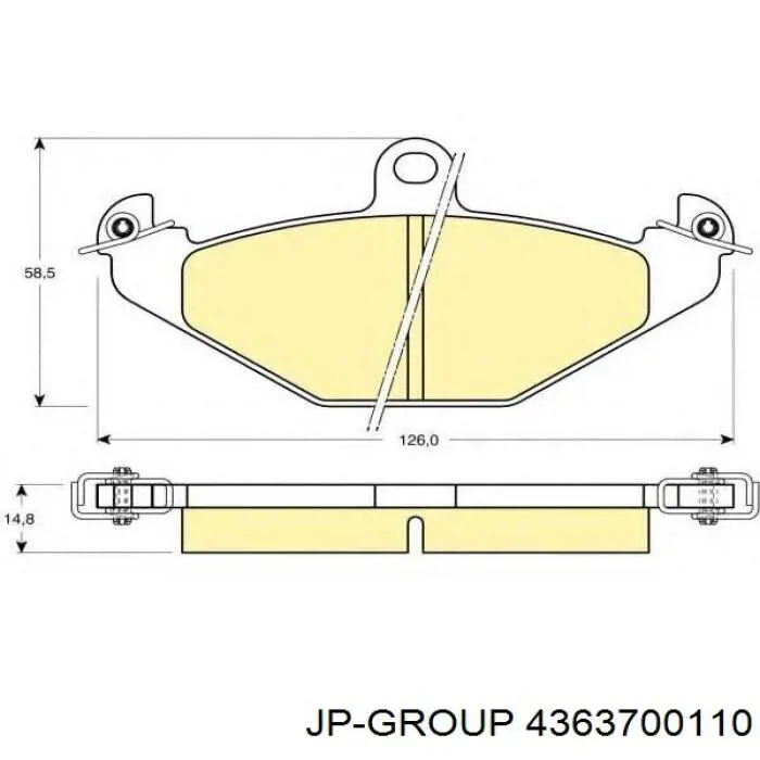 Колодки гальмові задні, дискові 4363700110 JP Group