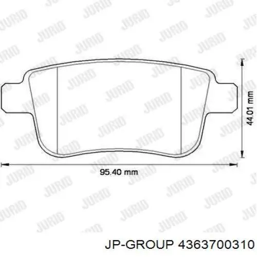 4363700310 JP Group Колодки гальмівні задні, дискові