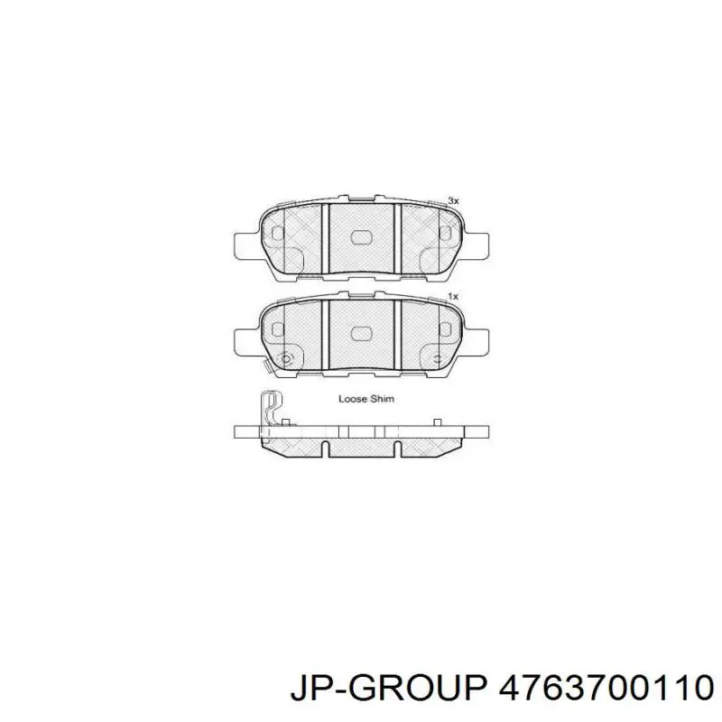 Купити 4763700110 JP Group Задні колодки