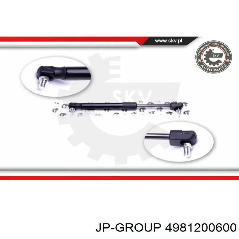 4981200600 JP Group Амортизатор кришки багажника / двері 3/5-ї задньої