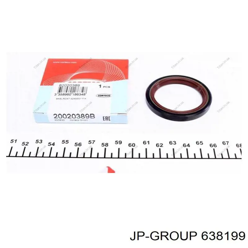 Сальник коленвала двигуна, передній JP Group 638199 ціна, від 5.15 USD