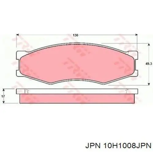 Передні тормозні колодки 10H1008JPN JPN