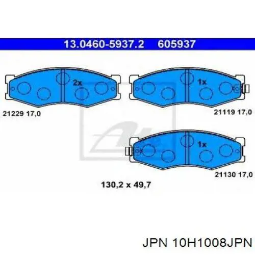 Гальмівні колодки JPN 10H1008JPN ціна, від 15.20 USD