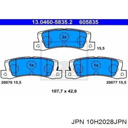 Гальмівні колодки JPN 10H2028JPN ціна, від 17.54 USD