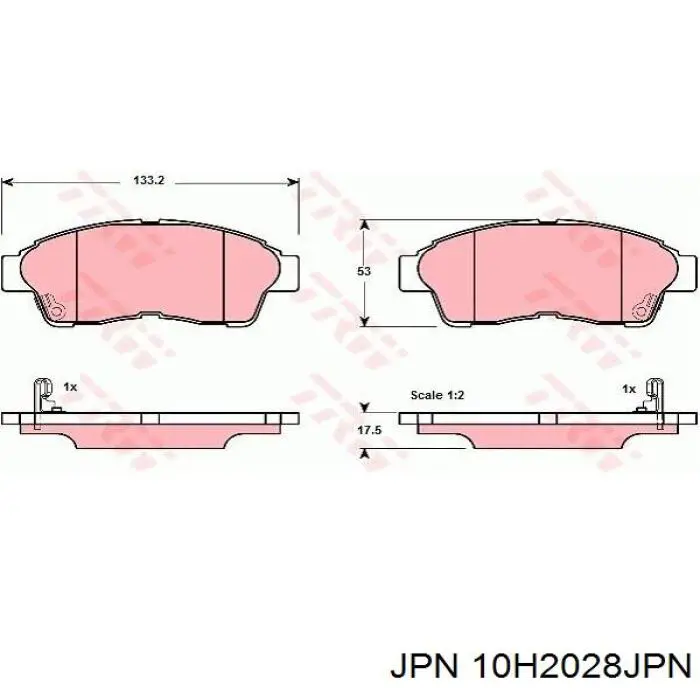 Купити 10H2028JPN JPN Колодки гальмівні передні, дискові
