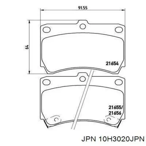 Гальмівні колодки JPN 10H3020JPN ціна, від 13.94 USD