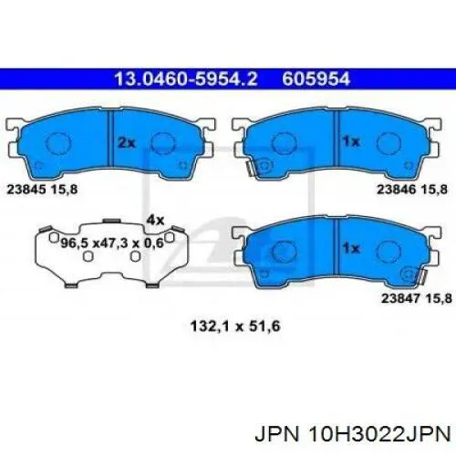 Гальмівні колодки JPN 10H3022JPN ціна, від 19.07 USD