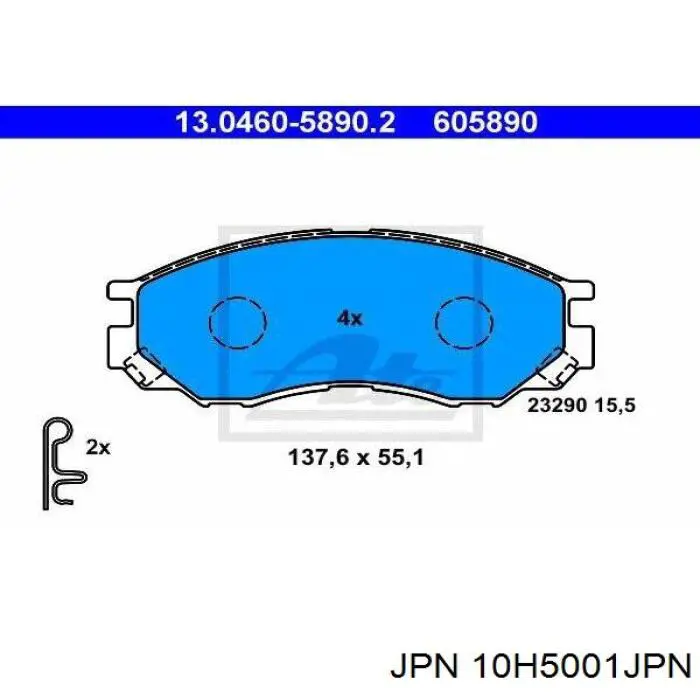 Гальмівні колодки JPN 10H5001JPN ціна, від 17.73 USD