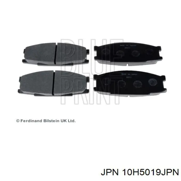 Колодки гальмівні передні, дискові 10H5019JPN JPN