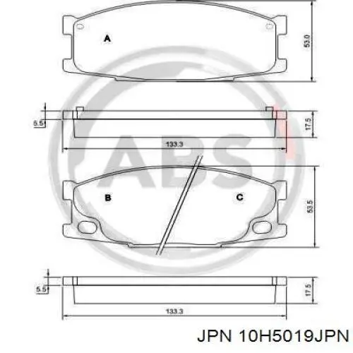 Гальмівні колодки JPN 10H5019JPN ціна, від 16.64 USD