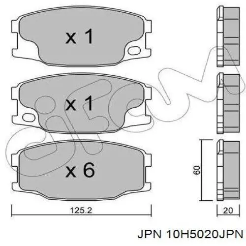 Гальмівні колодки JPN 10H5020JPN ціна, від 39.19 USD